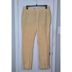Hiltl Men's 100% Linen Pants Flat Front Size 52 ( 34/32) Coastal‎ Cruise Resort